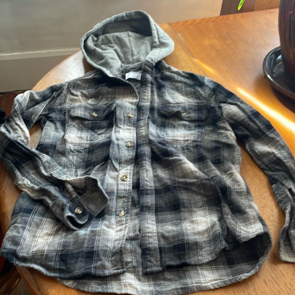 Old Navy button up flannel with hood size small